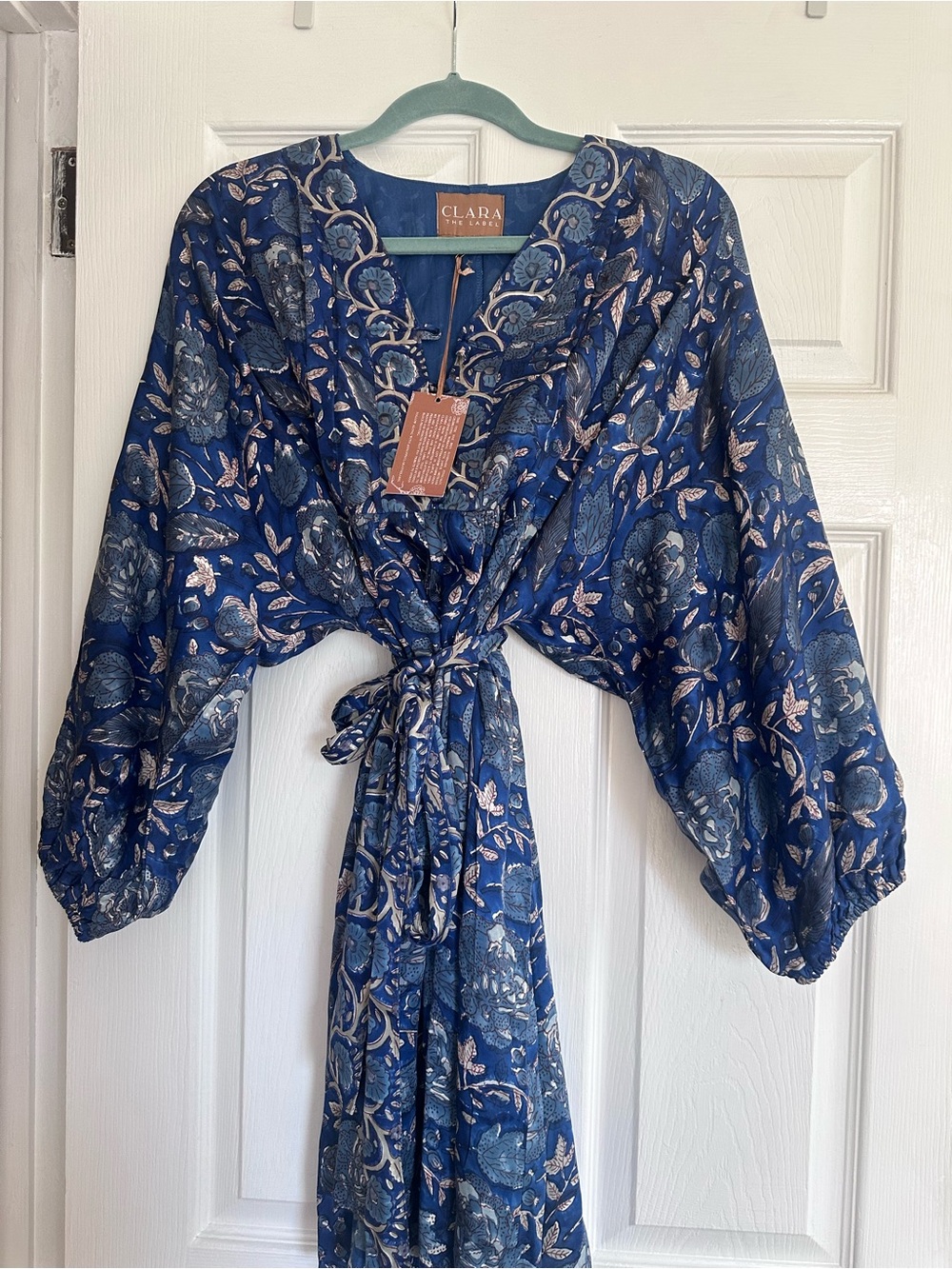 Clara The Label Blue Floral Tie-Front dress